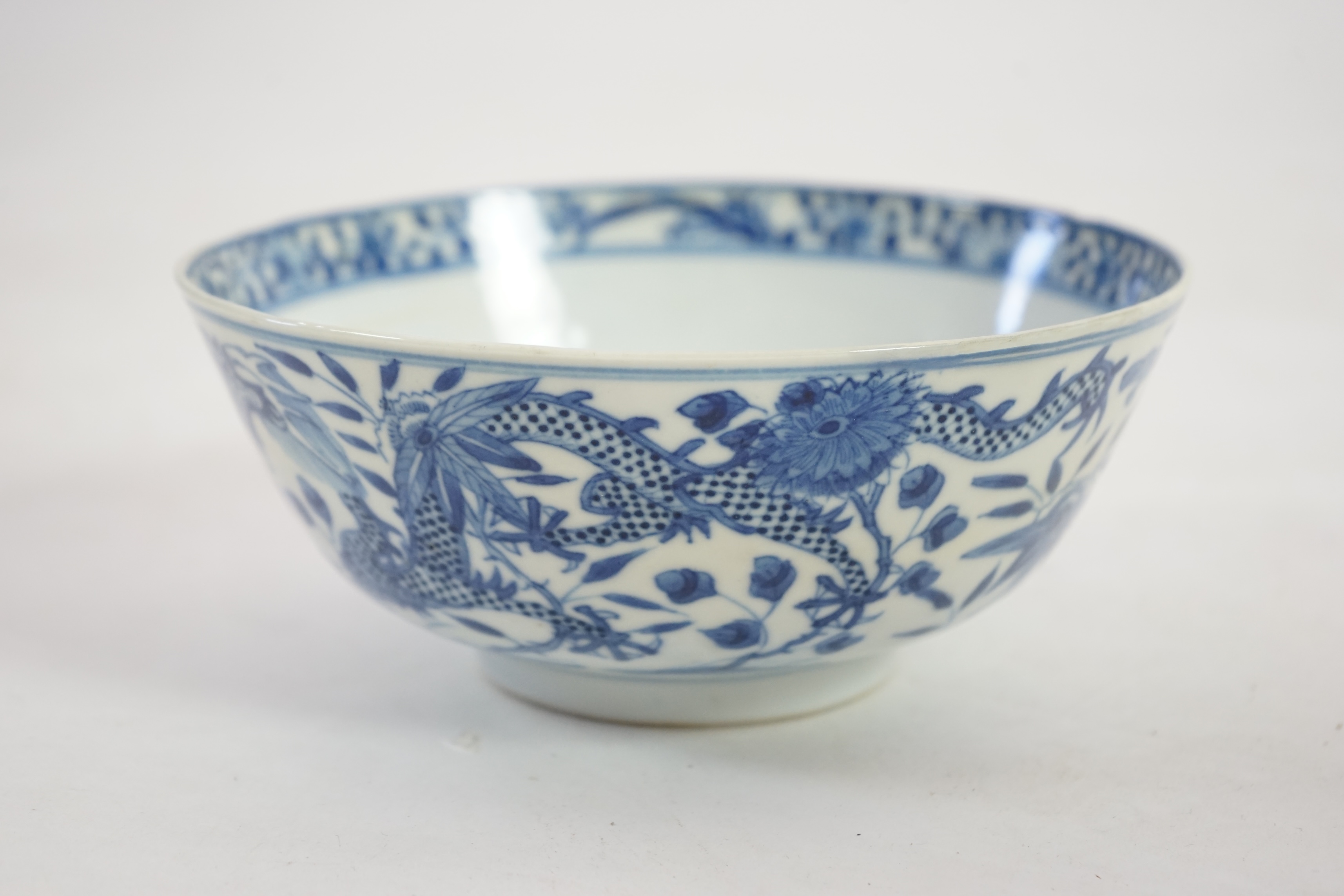 A Chinese blue and white footed bowl, 19th century